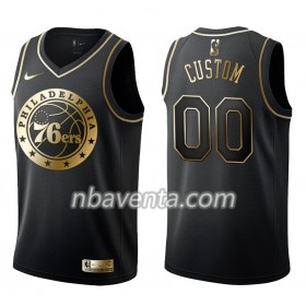 Camiseta Hombre Philadelphia 76ers Personalizadas Nike Negro Golden Edition Swingman